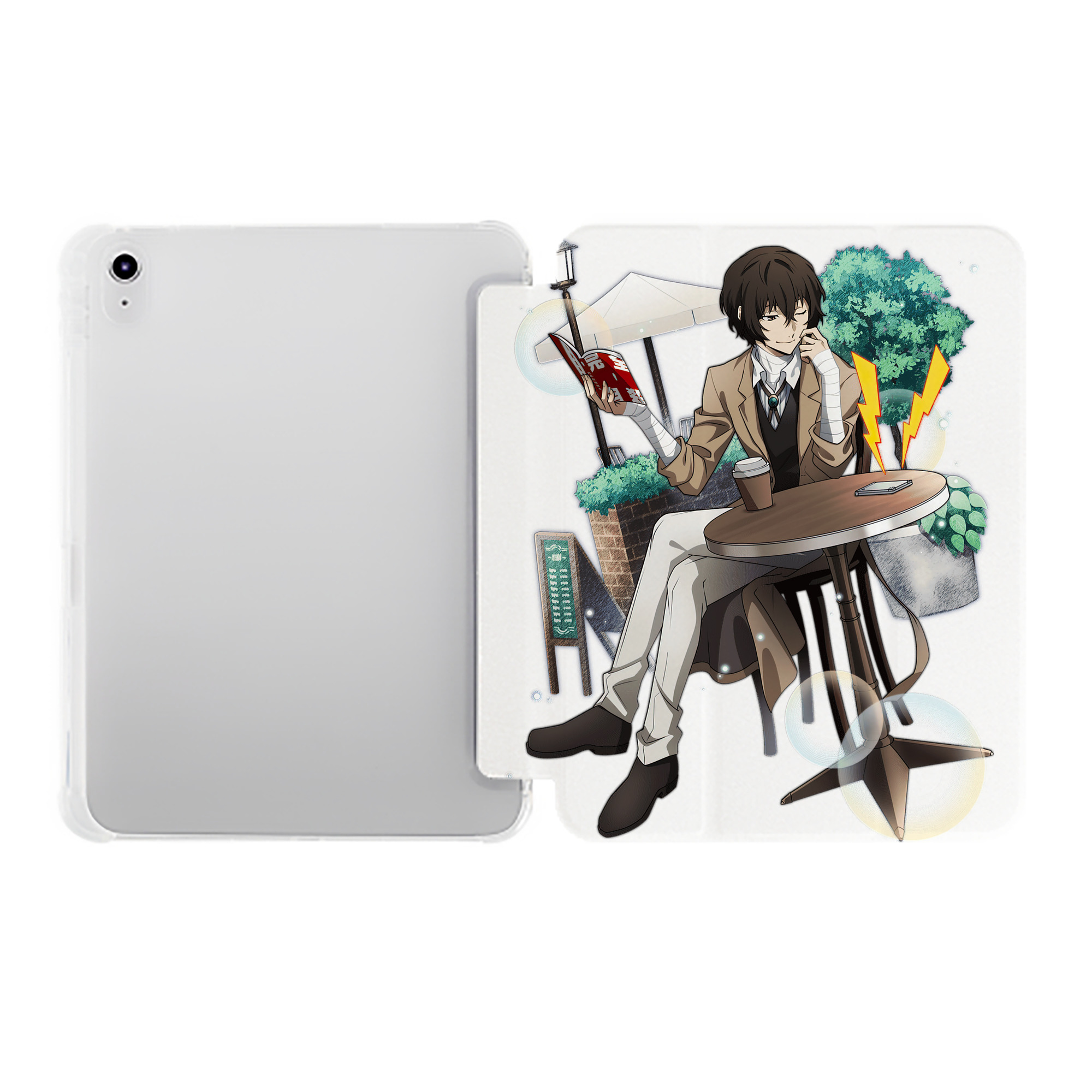 （画像用） 文豪ストレイドッグス Bungo Stray Dogs IPad ケース ペン収納付き 三つ折りスタンド PUレザー×シリコン 対応機種9.5/10.5/10.9インチ